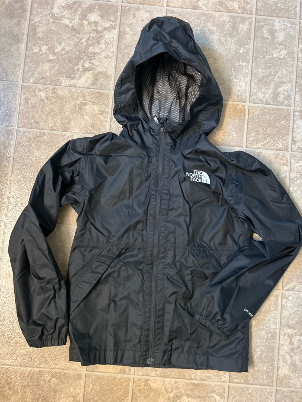 The North Face Kids Black Hooded Rain Shell